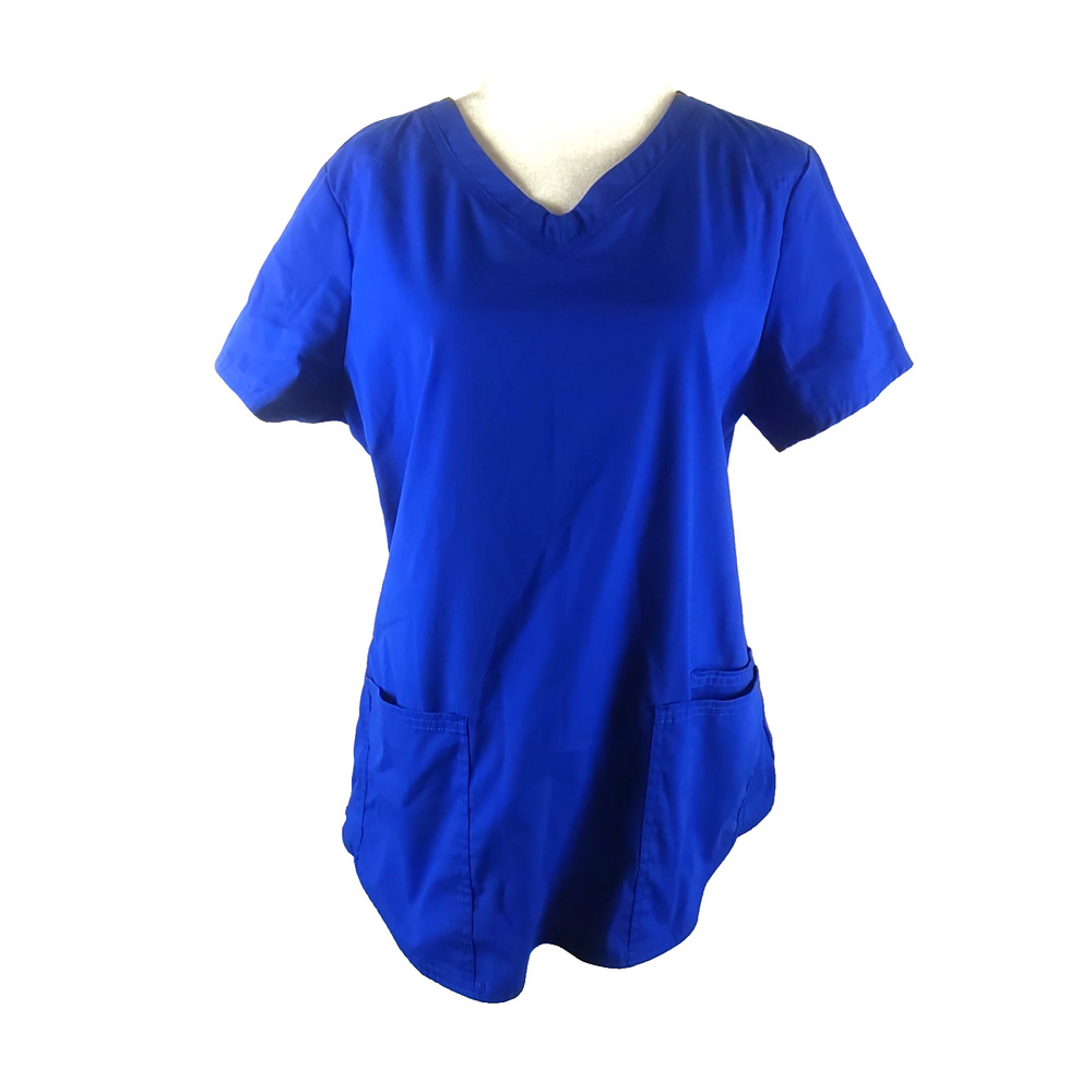 Scrub Star Women's Scrub Top Navy Blue Size Medium Medical Nursing